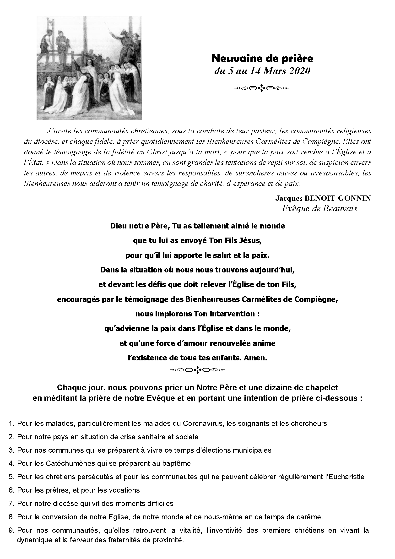 SDPLS NEUVAINE DU 5 AU 14 MARS